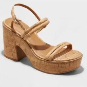 Universal Thread 10 Cork Platform Sandals- NWT